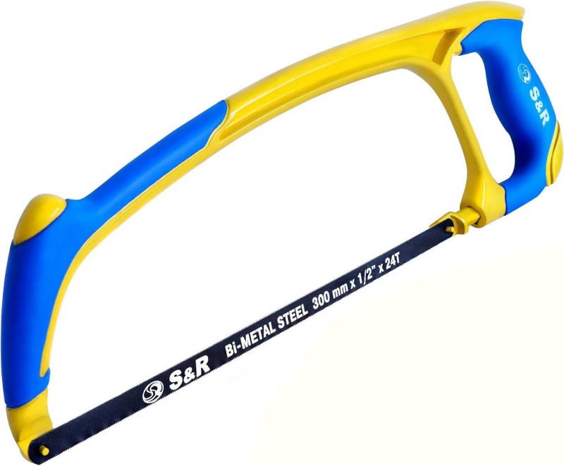 S&R Bügelsäge Metallsäge, Bügelsäge, Eisensäge, mit Bimetall Sägeblatt 300 mm, angenehmer ergonomischer Handgriff mit Soft-Touch-Oberfläche S&R Bügelsäge Metallsäge, Bügelsäge, Eisensäge, mit Bimetall Sägeblatt 300 mm, angenehmer ergonomischer Handgriff mit Soft-Touch-Oberfläche von S&R