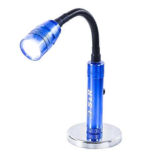 S&R Magnetische LED Lampe, flexible Taschenlampe mit Magnet Sockel für Werkstatt, Montage, Reparaturen, Camping, Outdoor, zum Lesen von S&R