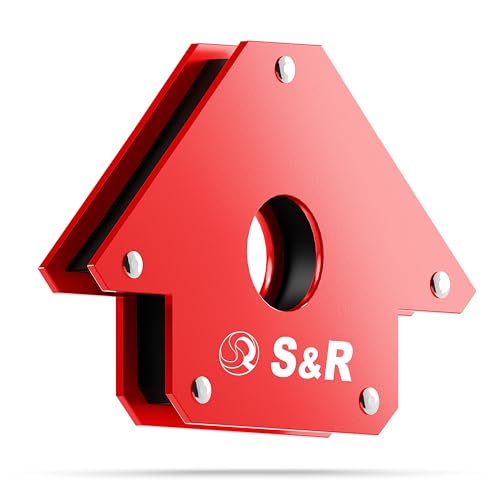 S&R Schweißmagnet in Pfeilform, Winkelmagnet 100 mm, Schweißhelfer mit hoher Haltekraft, Schweiß- Magnetwinkel/Montagewinkel Magnet 45°, 90° u. 135° von S&R