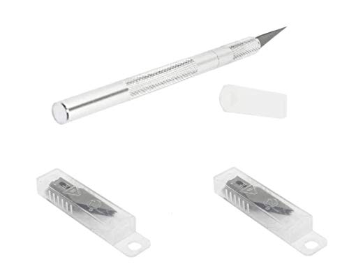 S&S-Shop 1 Skalpell Bastelmesser inkl. 20 Ersatzklingen/Schnitzmesser/Modellbaumesser/Schneidemesser von S&S-Shop