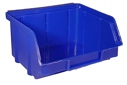 10 Stück Stapelboxen – blau – Größe 1 (102 x 96 x 52 mm) - stapelbar/Sichtbox/Regalbox/Lagerbox von S&S-Shop