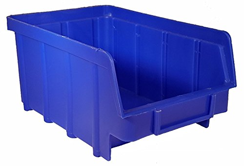 10 Stück Stapelboxen – blau – Größe 2 (102 x 167 x 76 mm) - stapelbar/Sichtbox/Regalbox/Lagerbox von S&S-Shop