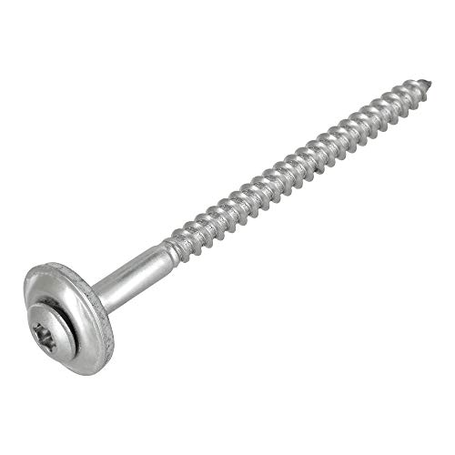 100 Stück Spenglerschrauben 4,5 x 100 Torx | inkl. Dichtscheibe 15 mm - Edelstahl A2 Blank | Flachsenkopf | Universalschraube | Schrauben von S&S-Shop