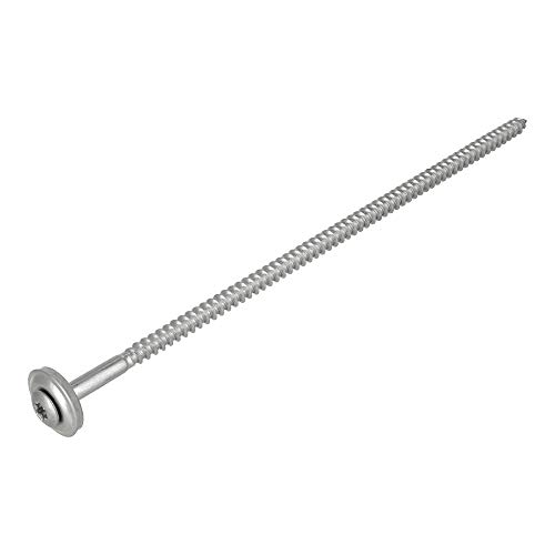 100 Stück Spenglerschrauben 4,5 x 140 Torx | inkl. Dichtscheibe 15 mm - Edelstahl A2 Blank | Flachsenkopf | Universalschraube | Schrauben von S&S-Shop