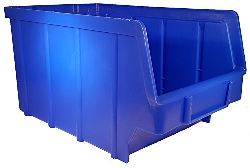 15 Stück Stapelboxen – blau – Größe 3 (145 x 248 x 127 mm) - stapelbar/Sichtbox/Regalbox/Lagerbox von S&S-Shop