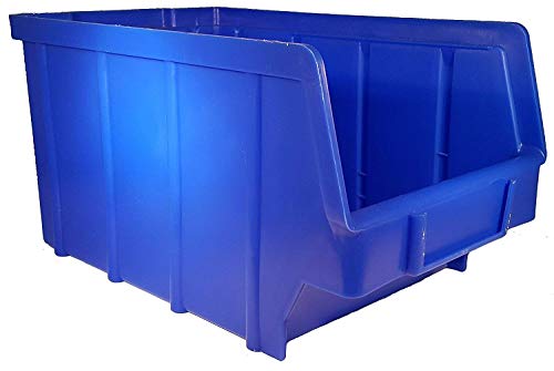 15 Stapelboxen Blau Gr.4 | aus hochwertigem Kunststoff | mit Schildcheneinschub | Lagerkisten | Schraubenbox | Lagerboxen | Sortierbox | Ordnungssystem | Werkstattzubehör | Made in Germany von S&S-Shop