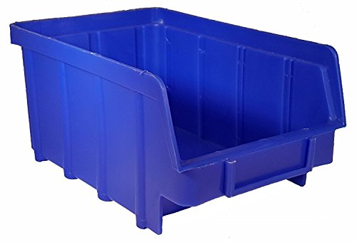 25 Stück Stapelboxen – blau – Größe 2 (102 x 167 x 76 mm) - stapelbar/Sichtbox/Regalbox/Lagerbox von S&S-Shop