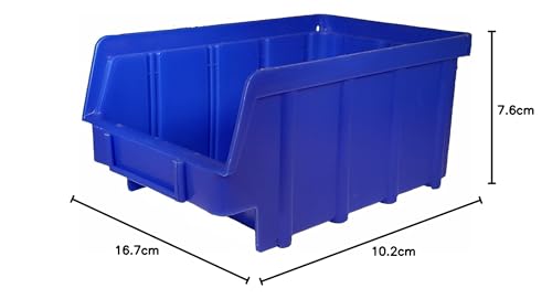 S&S-Shop Stapelboxen blau | 40 Stück | Größe 2 | 102 x 167 x 76 mm | für Kleinteile Aufbewahrung | Aufbewahrungsbox | Eurobox | Sortierbox | Schraubenbox | für Werkstatt von S&S-Shop