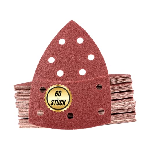 Klett Prio Schleifdreiecke Mix, 60 Blätter, 105x152 mm, 11-Loch, Korn 40/60/80/120/180/240, für Multischleifer, Schleifscheiben-Set, für Deltaschleifer und Multimaster von S&S-Shop