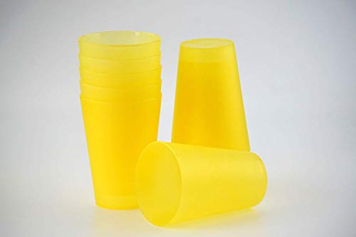 S&S-Shop 10 Plastik Trinkbecher 0,4 l gelb | Mehrwegtrinkbecher | Becher | Partybecher | Mehrwegbecher | Kunststoffbecher von S&S-Shop