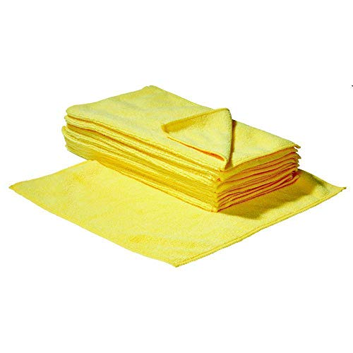 S&S-Shop 100 Mikrofasertücher | 40 x 40 cm | Gelb | waschbar - weich | Microfasertücher Mikrofaser Tuch Reinigungstücher Auto polieren Putztücher | Haushaltstücher von S&S-Shop