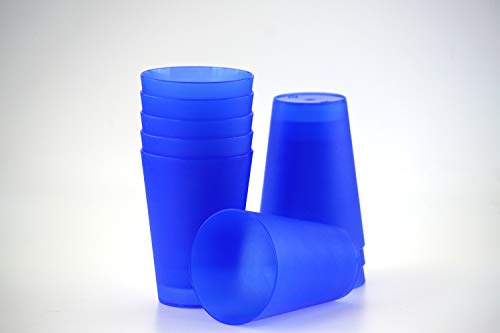 S&S-Shop 100 Plastik Trinkbecher 0,4 l - blau - Mehrwegtrinkbecher/Partybecher/Becher von S&S-Shop