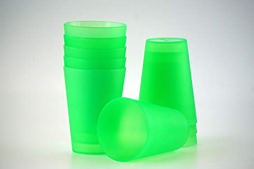 S&S-Shop 30 Plastik Trinkbecher 0,4 l - grün - Mehrwegtrinkbecher/Partybecher/Becher von S&S-Shop