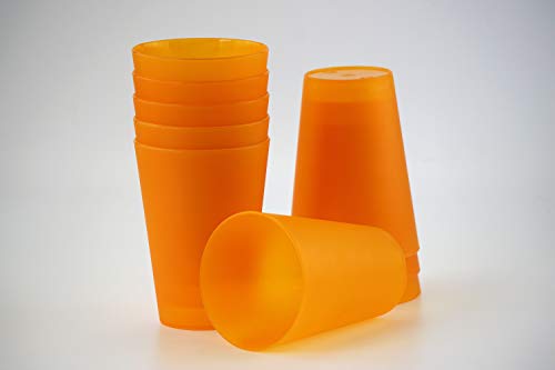 S&S-Shop 30 Plastik Trinkbecher 0,4 l - orange - Mehrwegtrinkbecher/Partybecher/Becher von S&S-Shop