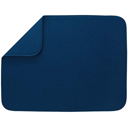 S&T INC. Abtropfmatte für Küche, saugfähig, wendbar, XL, Mikrofaser, 45,7 x 61 cm, Marineblau von S&T INC.