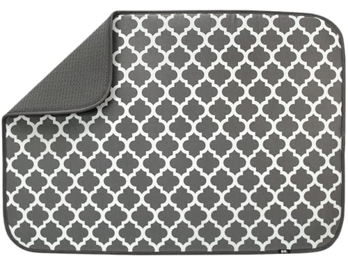S&T INC. Grey Trellis Extra Large Abtropfmatten, Polyester, Spalier Grau von S&T INC.