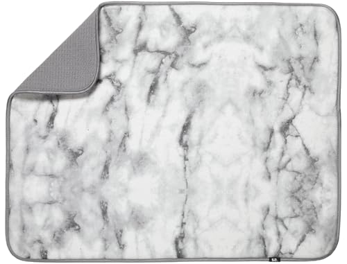 S&T INC. Abtropfmatte für Küche, saugfähig, wendbar, XL, Mikrofaser, 45,7 x 61 cm, Marmor von S&T INC.