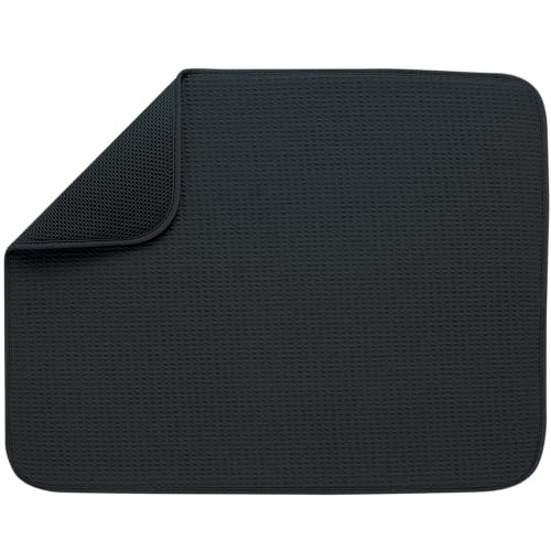 S&T INC. Saugstarke, wendbare XL-Mikrofaser-Abtropfmatte für Küche, 45,7 x 61 cm, schwarzes Galaxy-Netz von S&T INC.