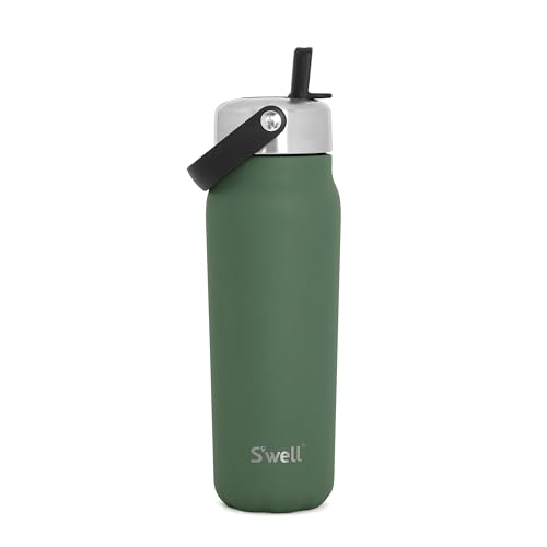 S'well Explorer Flasche aus recyceltem Edelstahl mit Klapp-Trinkhalm-Deckel, 700 ml, Stil grüner Jaspis, dreilagiger, vakuumisolierter Behälter, hält Getränke 36 h kalt und 8 h heiß, BPA-frei S'well Explorer Flasche aus recyceltem Edelstahl mit Klapp-Trinkhalm-Deckel, 700 ml, Stil grüner Jaspis, dreilagiger, vakuumisolierter Behälter, hält Getränke 36 h kalt und 8 h heiß, BPA-frei von S'well
