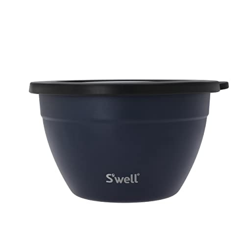 S'well Salad Bowl Kit, Azurite 1.9L - Salad Lunch Box with Condiment Container and Removable Tray - Leak-Proof and Dishwasher Safe, Blue von S'well