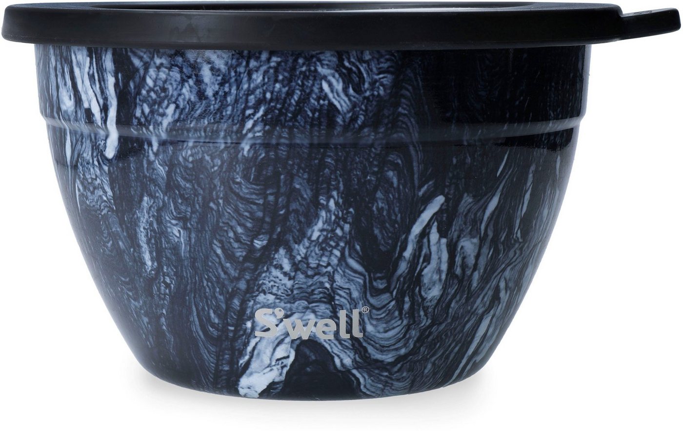 S'well Salatschüssel S'well Onyx Salad Bowl Kit, 1.9L, Edelstahl, (3-tlg), Therma-S'well®-Technologie, vakuumisolierten Außenschale von S'well