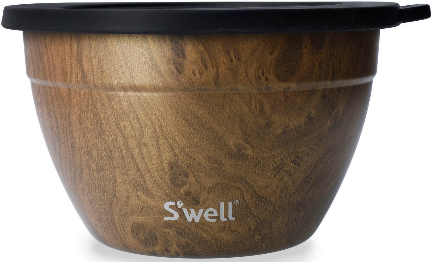 S'well Salatschüssel S'well Onyx Salad Bowl Kit, 1.9L, Edelstahl, (3-tlg), Therma-S'well®-Technologie, vakuumisolierten Außenschale von S'well