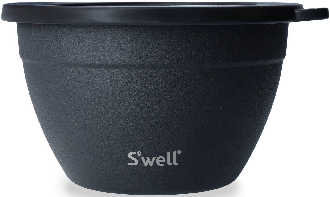 S'well Salatschüssel S'well Onyx Salad Bowl Kit, 1.9L, Edelstahl, (3-tlg), Therma-S'well®-Technologie, vakuumisolierten Außenschale von S'well