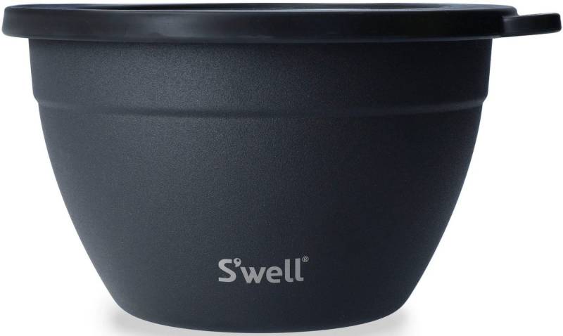 S'well Salatschüssel S'well Onyx Salad Bowl Kit, 1.9L, Edelstahl, (3-tlg), Therma-S'well®-Technologie, vakuumisolierten Außenschale von S'well