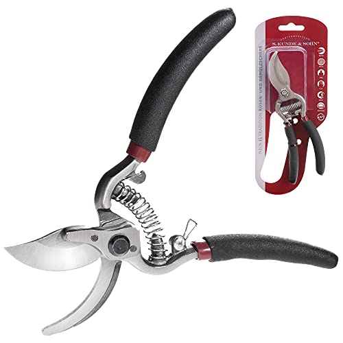 S. Kunde & Sohn Germany - SKS6 Tradition Gartenschere - die leichteste geschmiedete 148g - extrem belastbar - ergonomisches Design - Bypass Klinge - Rosen-Rebschere - frische Äste & Zweige bis 20mm von S. Kunde & Sohn Germany