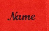 S.B.J - Sportland rotes Premium Duschtuch/Badetuch aus Frottee mit schwarzer Namensbestickung/Bestickt mit Namen oder Wunschtext, 70x140 cm, 450 Gramm Qualität, 100% Baumwolle von S.B.J - Sportland