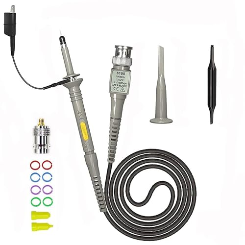 S.Fine Oszilloskop-Tastkopf P6100 Set – Universeller 100MHz 1X/10X Tastkopf mit Adapter für FNIRSI TC4 TC3 DSO152 DSO153 Oszilloskope von S.Fine