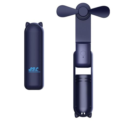 S.I.C. Tragbarer Ventilator, leiser Mini-Ventilator, kleinet Schreibtischwentilator für Haus und Büro, Notfall-Powerbank. Wiederaufladbar mit C-Aschluss (Blau) von S.I.C