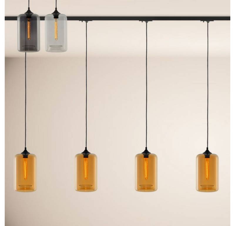 s.luce Pendelleuchte Cruet Esstisch-Hängeleuchte 1-Phasen-Schiene 200cm Amber von S.Luce