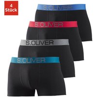 s.Oliver Boxer "Boxershorts für Herren", (Packung, 4 St.), mit kontrastfarbenem Webbund von s.Oliver