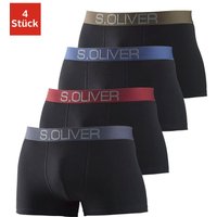 s.Oliver Boxer "Boxershorts für Herren", (Packung, 4 St.), mit kontrastfarbenem Webbund von s.Oliver