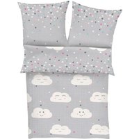 s.Oliver Junior Kinderbettwäsche "Clouds mit Wolken und Sternen", Markenbettwäsche aus 100% Baumwolle mit Reißverschluss von S.Oliver Junior