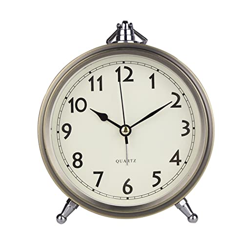 SWHONG Kreative Wanduhr für Wohnzimmer, Schlafzimmer, Nachttisch, dekorativ, Bronze, Metall, geräuschlos, 12,7 cm von S.W.H