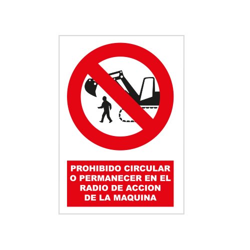 S21 prr3355.g Signage – Zeichen verboten Circular oder bleiben im Aktionsradius der Maschine mehrfarbig von S21 Señalización