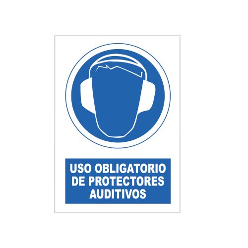 S21 Señalización SOR1010.G – Pflichtschild für Gehörschutz, mehrfarbig von S21 Señalización