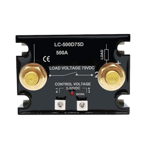 S2IZ5O DC Control DC Solid State Relay 500A 1000A with Radiator SSR Heat Sink High Power Controller 3-32VDC LC-500D75D(500A DD) von S2IZ5O