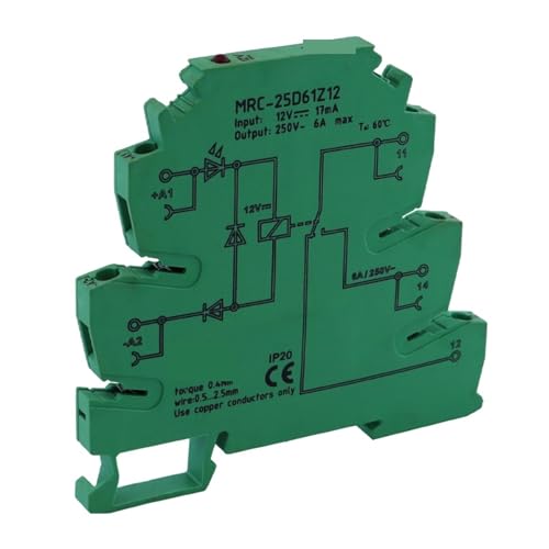 S2IZ5O MRC-25D61Z12 DC12V Automatischer PLC Relay Output Amplifier Board Ultra-Thin Relay Module 12V, Weiß, Schwarz, Arbeitskontakt von S2IZ5O