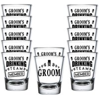 Bräutigam Und Trinken Team Mitglied Glas Schnapsgläser Hochzeit Junggesellenabschied 12Er Pack Bräutigam Und Trinken Team Mitglied Glas Schnapsgläser Hochzeit Junggesellenabschied 12Er Pack von S4EOriginals