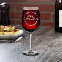 Neues Zuhause Neue Abenteuer Erinnerungen Weinglas Mit Stiel, Einweihungsparty Geschenk Für Neue Hausbesitzer | 16 Oz von S4EOriginals