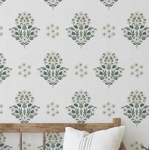 S4Sassy Bloom Cluster Tapete- Weiße Wandverkleidung, 63,5x 152,4 cm, selbstklebende strukturierte Vinyl-Wandtapete, einfache DIY-Wandverkleidung für Schlafzimmer, Wohnzimmer von S4Sassy