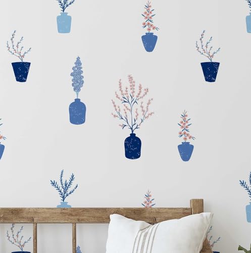 S4Sassy Blumentopf-Tapete - weiße Wandverkleidung, 63,5 x 914,4 cm, selbstklebende strukturierte Vinyl-Wandtapete, Wandfolie, einfache DIY-Wandverkleidung für Wanddekoration im Boho-Stil, Wohnräume von S4Sassy