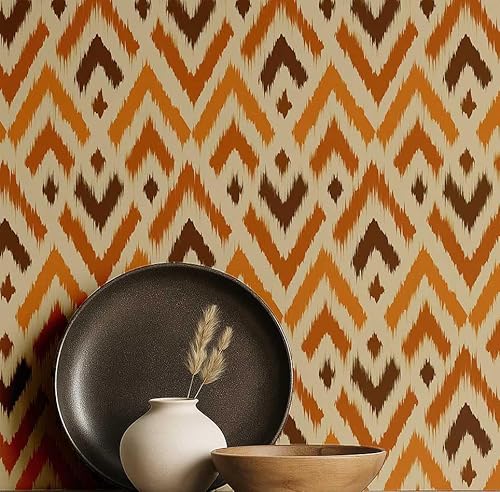 S4Sassy Minimal Leaf Tapete - Wandverkleidung im asiatischen Stil, 63,5 x 609,4 cm, selbstklebende strukturierte Vinyl-Tapete, einfache DIY-Wandverkleidung für Schlafzimmer, Wohnzimmer - Orange S4Sassy Minimal Leaf Tapete - Wandverkleidung im asiatischen Stil, 63,5 x 609,4 cm, selbstklebende strukturierte Vinyl-Tapete, einfache DIY-Wandverkleidung für Schlafzimmer, Wohnzimmer - Orange von S4Sassy