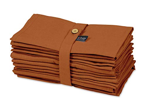 S4Sassy Orange solide Wohnkultur 12 Stück Baumwollserviette Solid Everyday Basic Waschbar Tischwäsche von S4Sassy