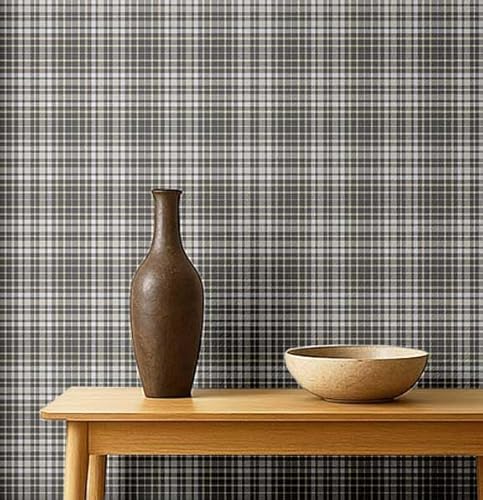 S4Sassy Plaid Checks Tapete- Graue Wandverkleidung, 25"x 360" Selbstklebende strukturierte Vinyl-Wandtapete, einfache DIY-Wandverkleidung für Bauernhaus-Schlafzimmer, Wohnräume S4Sassy Plaid Checks Tapete- Graue Wandverkleidung, 25"x 360" Selbstklebende strukturierte Vinyl-Wandtapete, einfache DIY-Wandverkleidung für Bauernhaus-Schlafzimmer, Wohnräume von S4Sassy