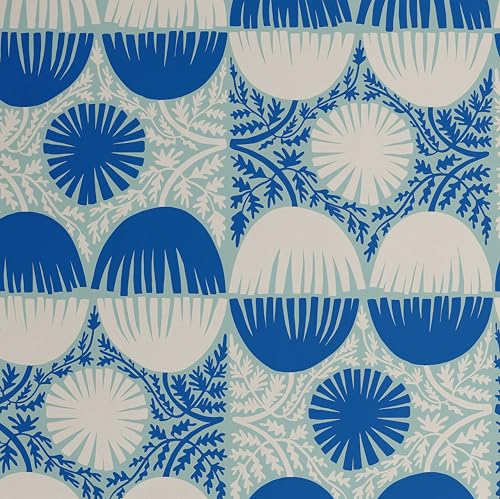 S4Sassy Selbstklebende, dekorative Boho-Tapete, Tapete mit botanischem Sunburst-Druck, strukturiertes, wasserdichtes Vinyl-Blau, 25 x 240 Zoll, mieterfreundliche Wandverkleidung, Schlafzimmer S4Sassy Selbstklebende, dekorative Boho-Tapete, Tapete mit botanischem Sunburst-Druck, strukturiertes, wasserdichtes Vinyl-Blau, 25 x 240 Zoll, mieterfreundliche Wandverkleidung, Schlafzimmer von S4Sassy
