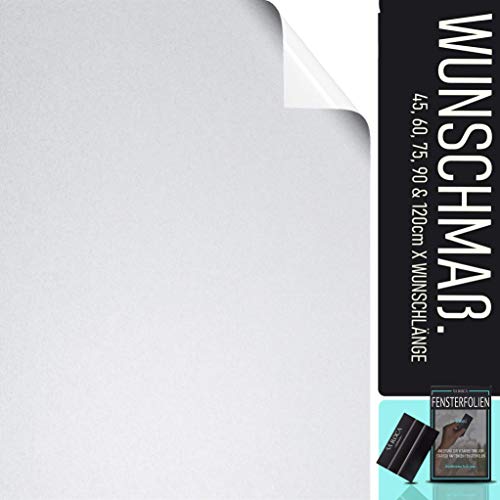 SA ROCA® 13,32 EUR/m² Milchglasfolie im Wunschmaß – Bis 50m am Stück I Fensterfolie Blickdicht als Sichtschutz I selbsthaftende Sichtschutzfolie für Fenster – Matt I Lfm x 90cm von SA ROCA